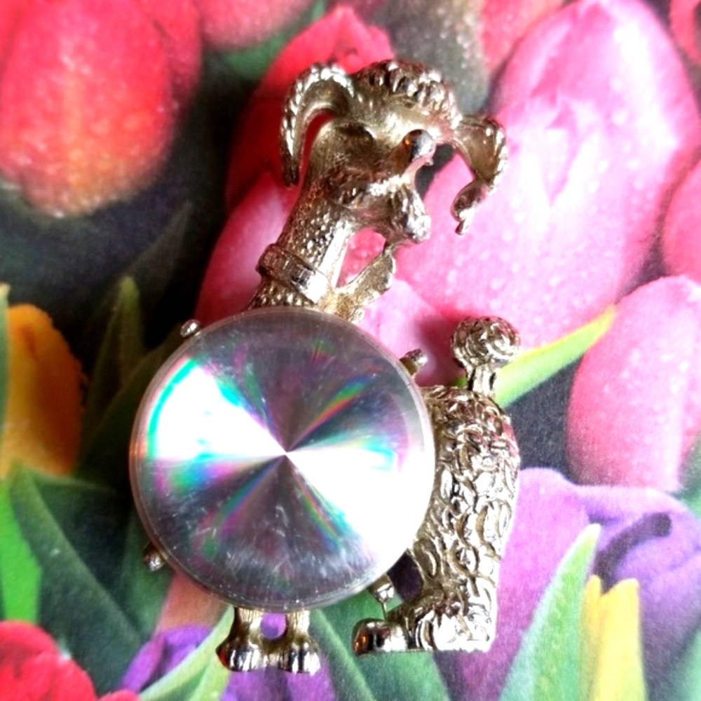 Vintage Jewelrama poodle brooch dog pin